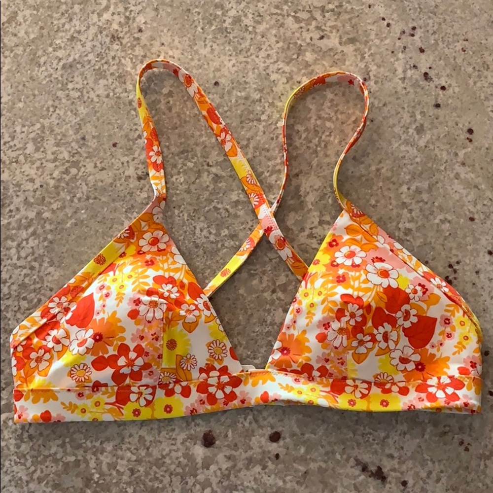 Aerie floral bikini top